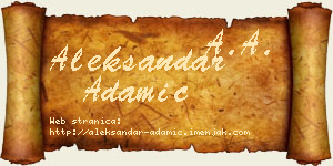 Aleksandar Adamić vizit kartica